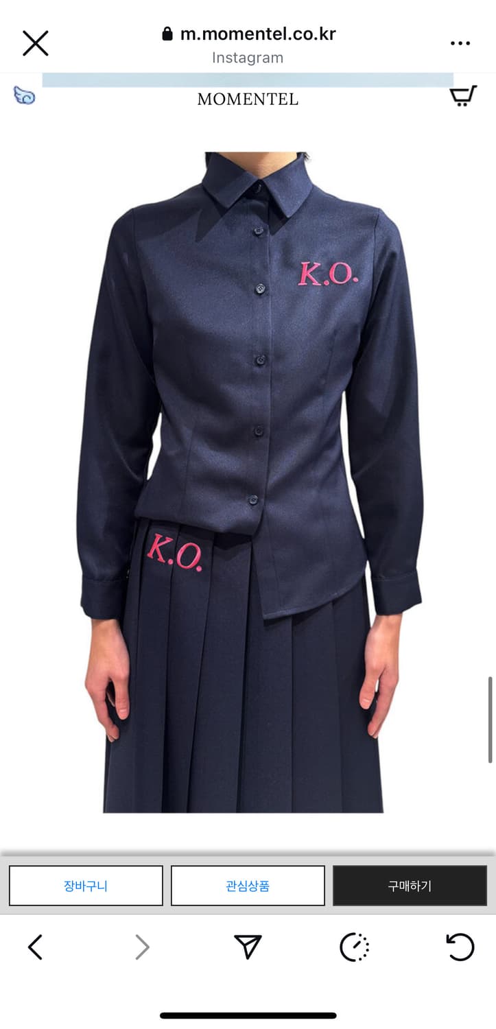 모멘텔 momentel boxing K.O navy shirt (s) 상품이미지3