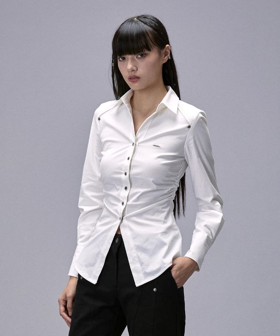 키치앤키스 슬림핏 셔츠 화이트 상품이미지1