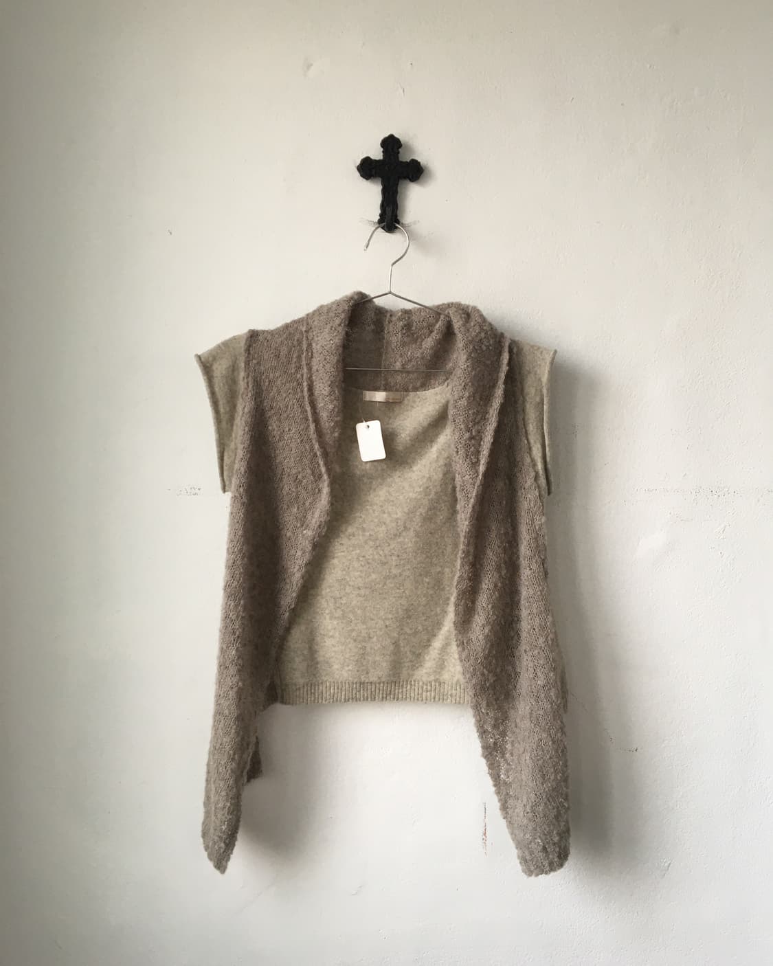 Drape point open knit cardigan 상품이미지2