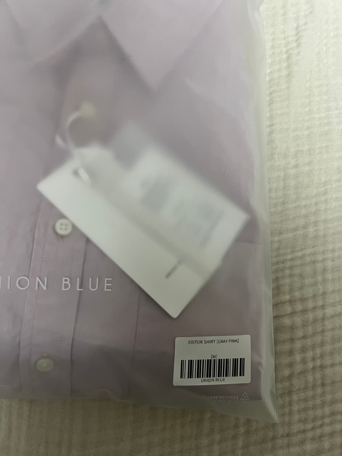 유니온블루/에디터셔츠 그레이핑크/M 새상품 상품이미지2