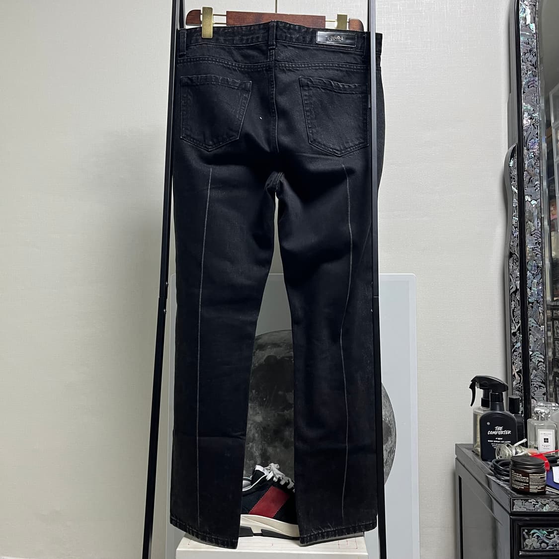 정품 48) 준지 스트라이프 디테일 흑청 데님 청바지 상품이미지2