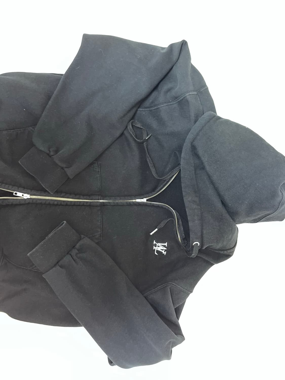 (🚨원가 50% 가격) 우알롱 시그니처 후드집업 블랙 상품이미지2