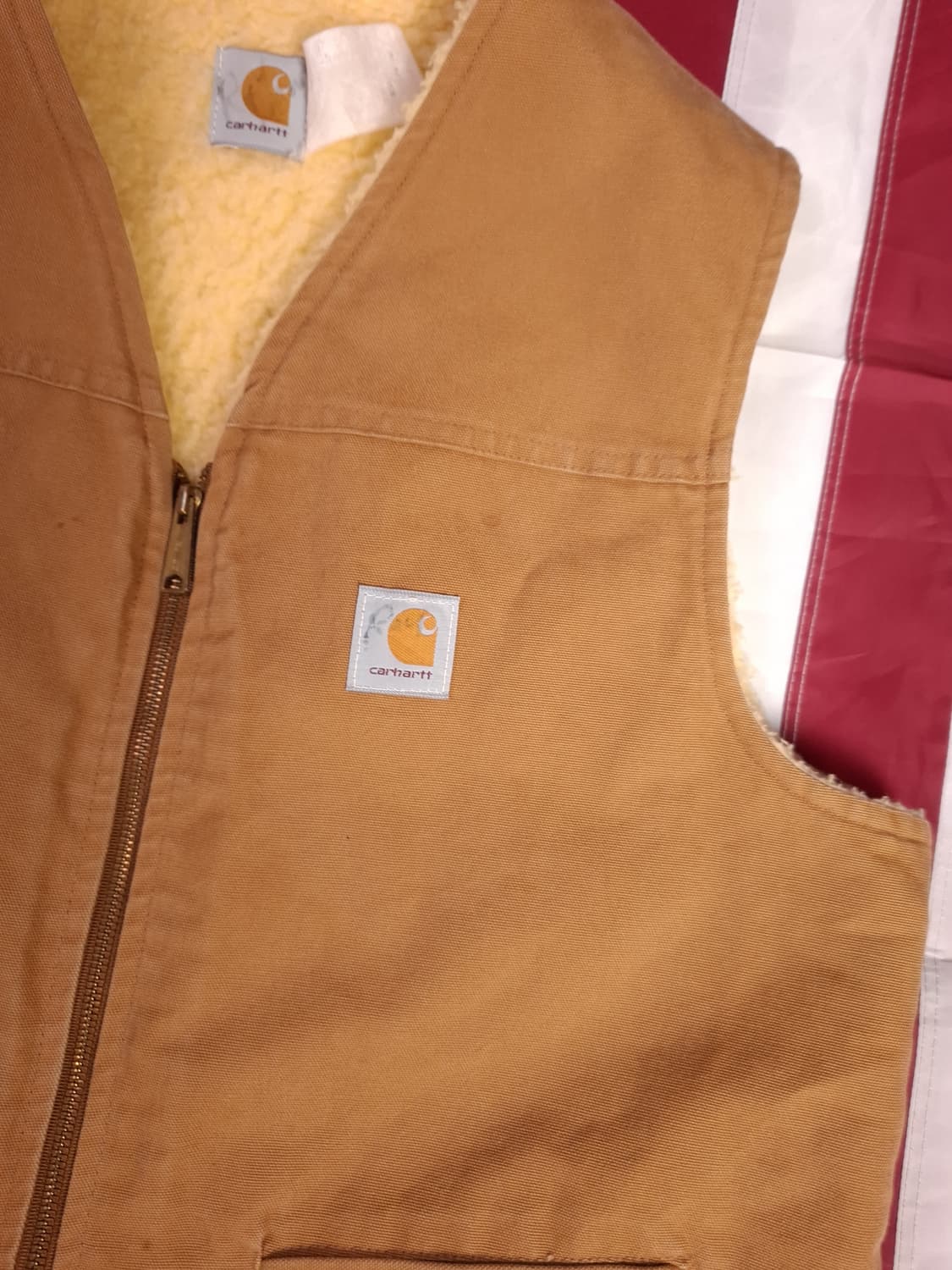 오리지날 구형 미국제조 칼하트 덕 양털 베스트 상품이미지3