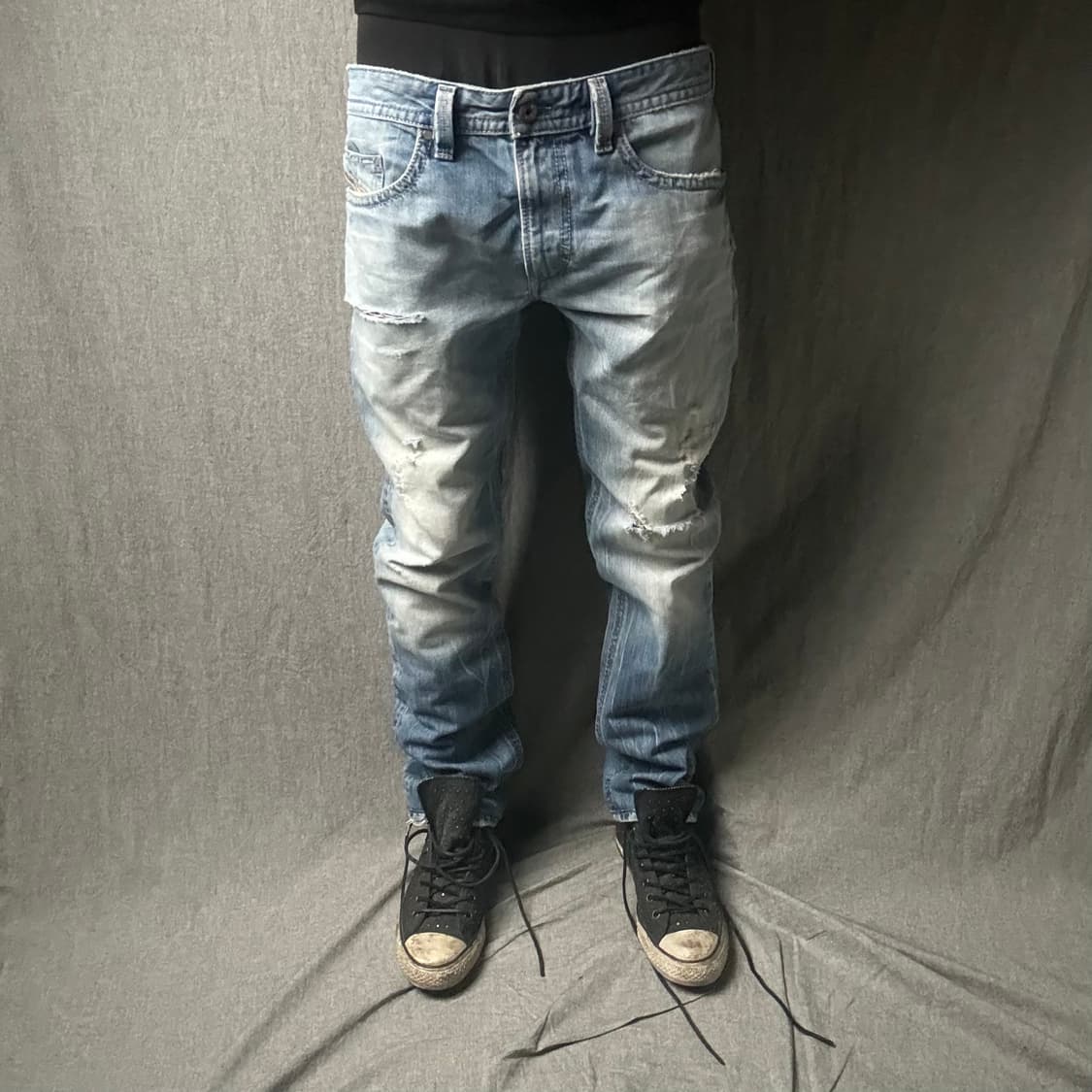 디젤 데미지 연청 슬림진 상품이미지2