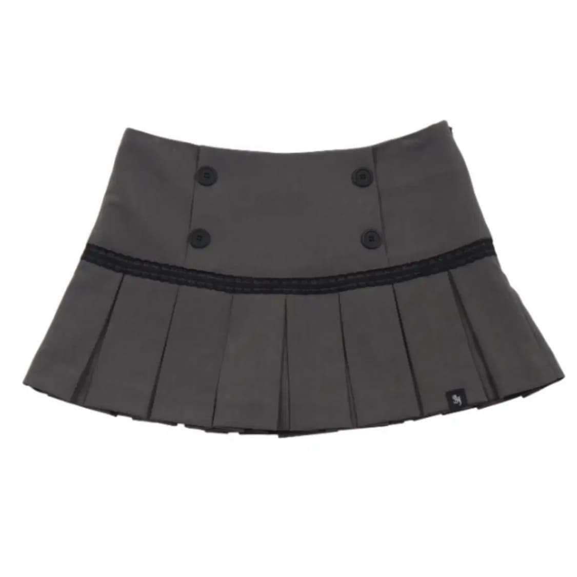 시너진 버튼 레이스 플리스 스커트 차콜 s 상품이미지1