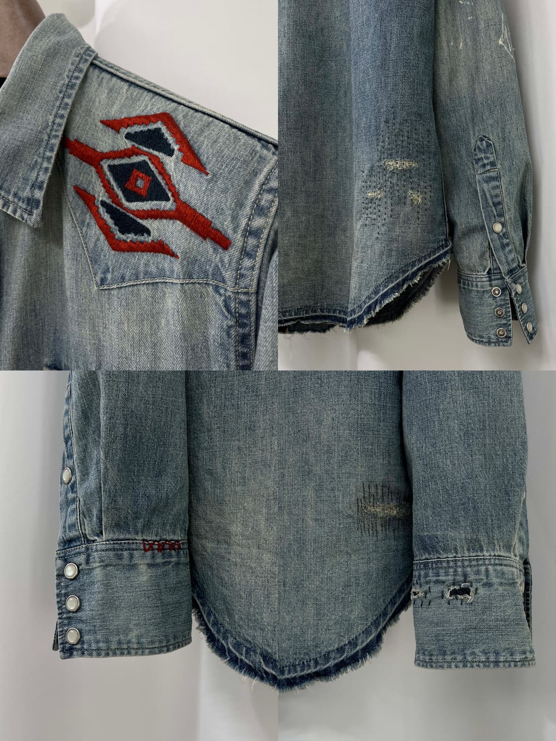 폴로 랄프로렌 리페어 콘초 아즈텍 사우스 웨스턴 데님 셔츠 상품이미지7