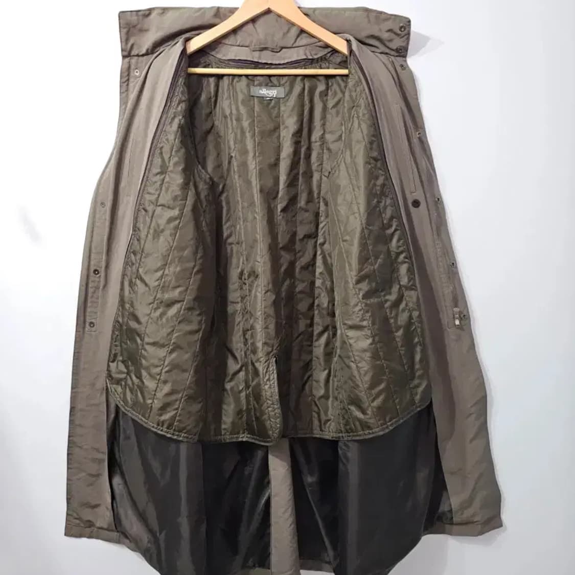 알레그리 남성 롱 코트 카키 100 상품이미지3