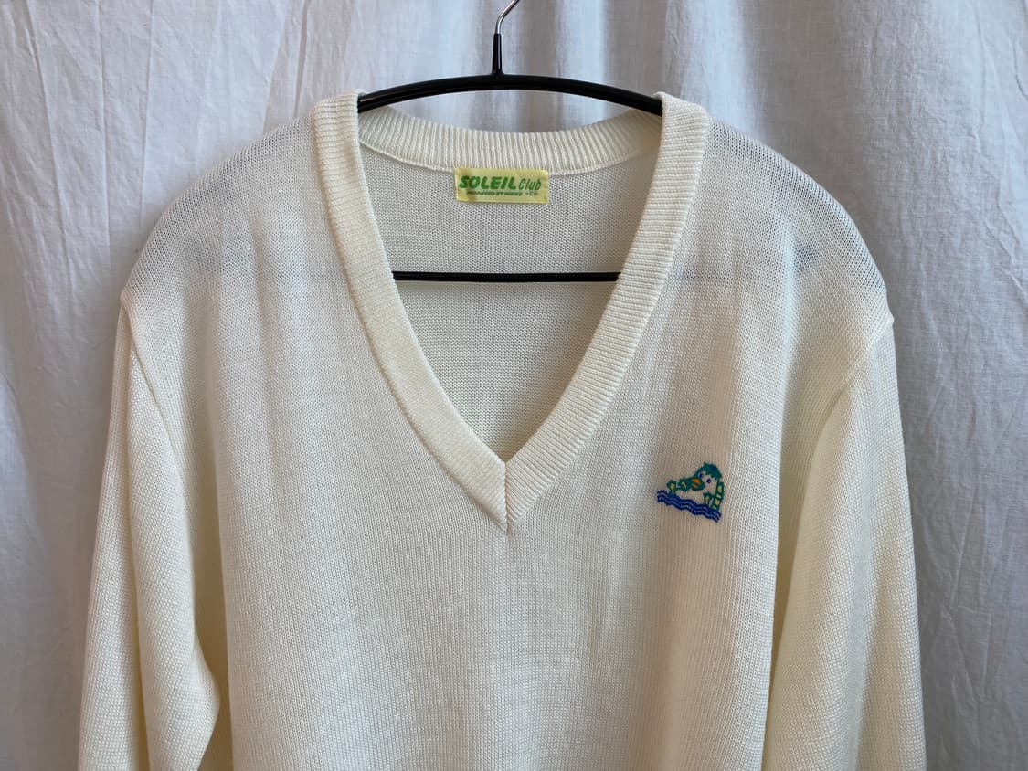 SOLEIL 브이넥 울혼방 니트(L) 상품이미지3