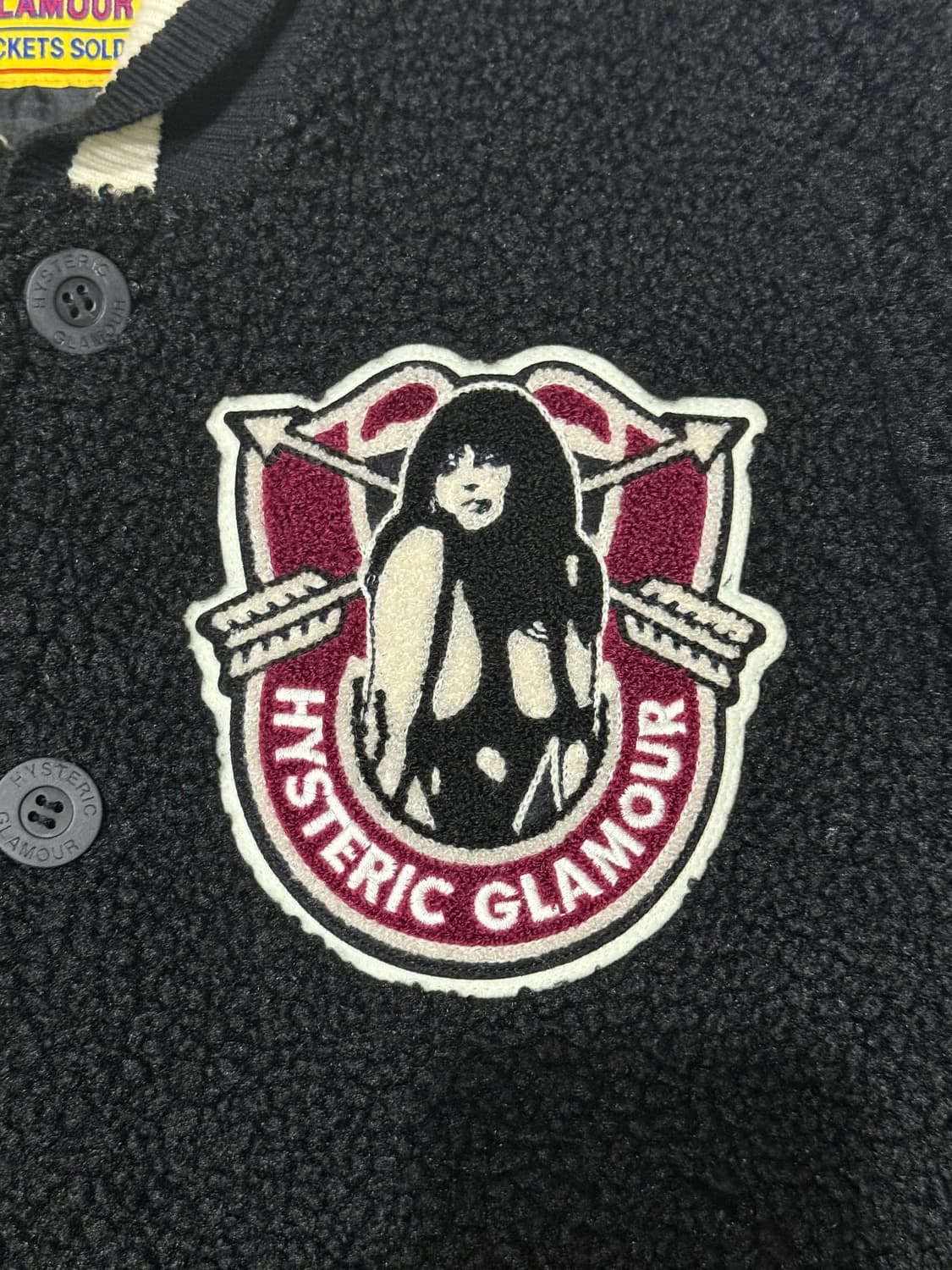 히스테릭 글래머 히스걸 패치 플리스 바시티 스타디움 자켓 상품이미지3