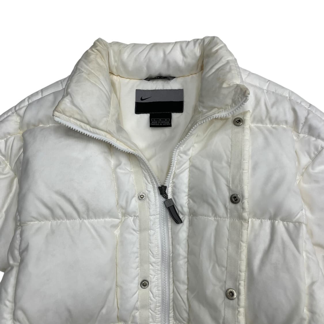 2000's 나이키 블랙로고 화이트 패딩 L 상품이미지4