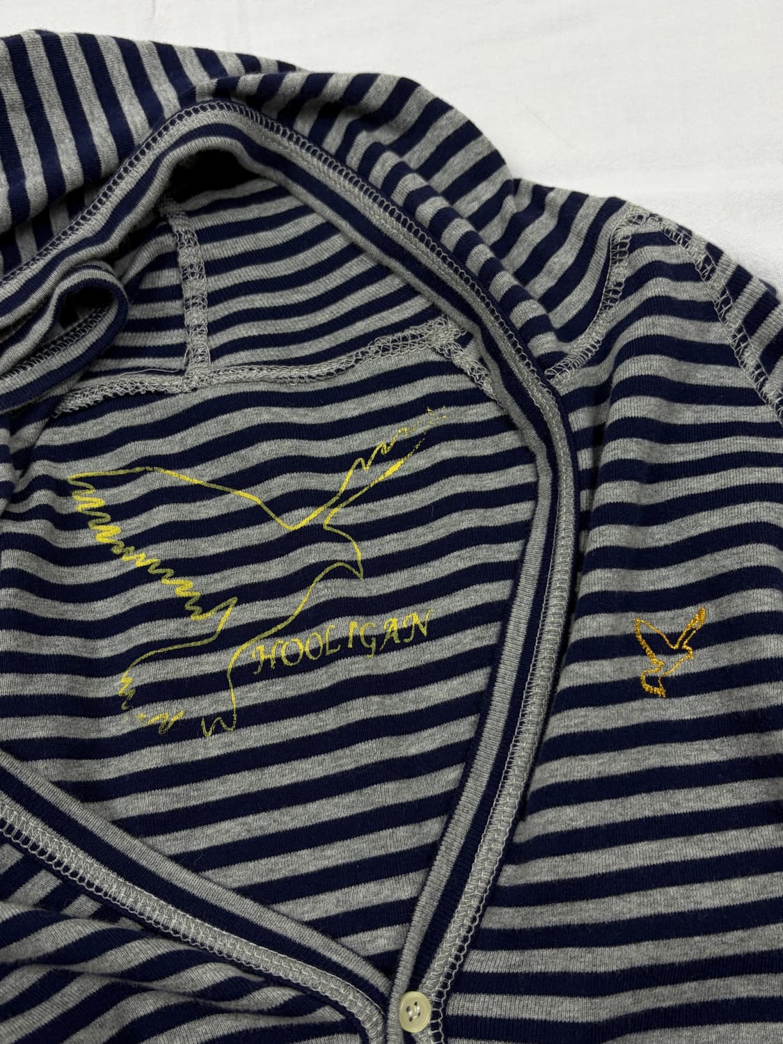Stripe Henley-Neck Hoodie 상품이미지6
