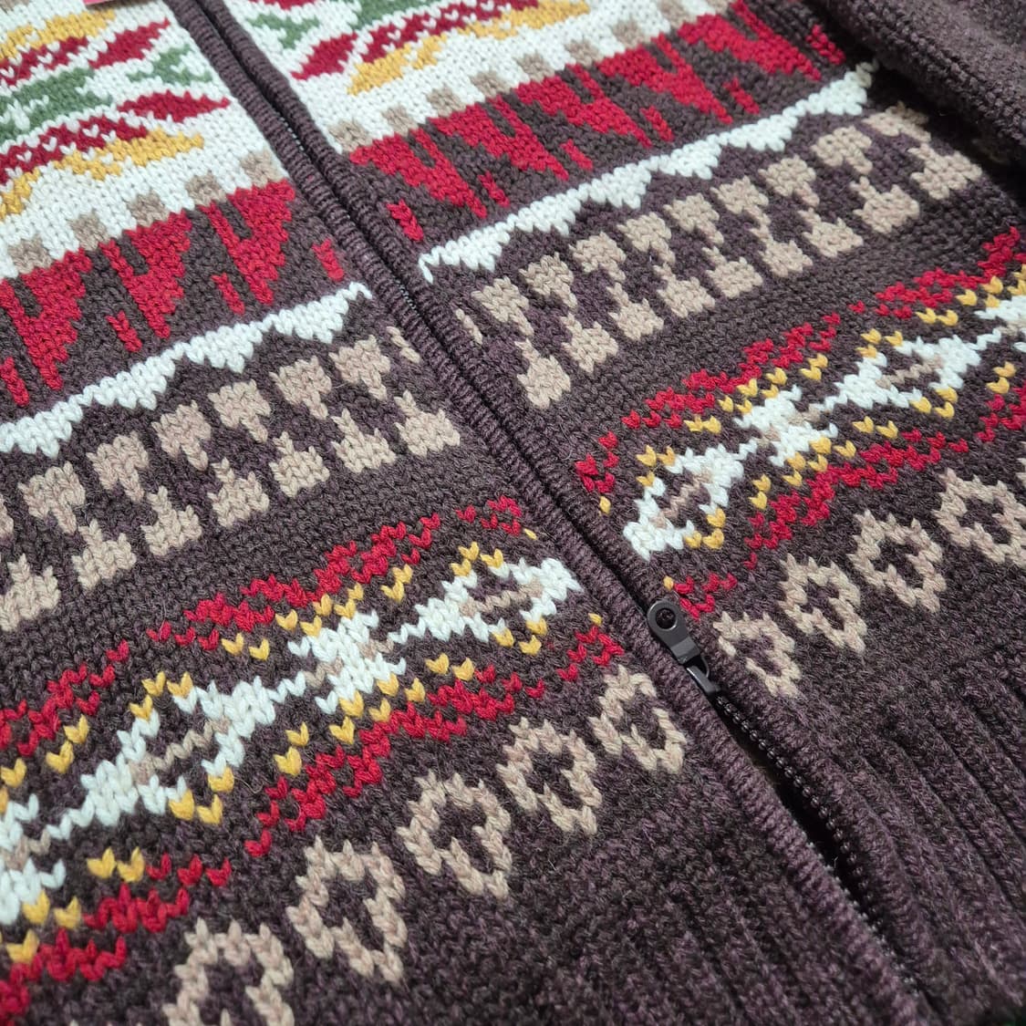 TOPVALU 페어아일 니트 집업 자켓 성인M 새상품 상품이미지3