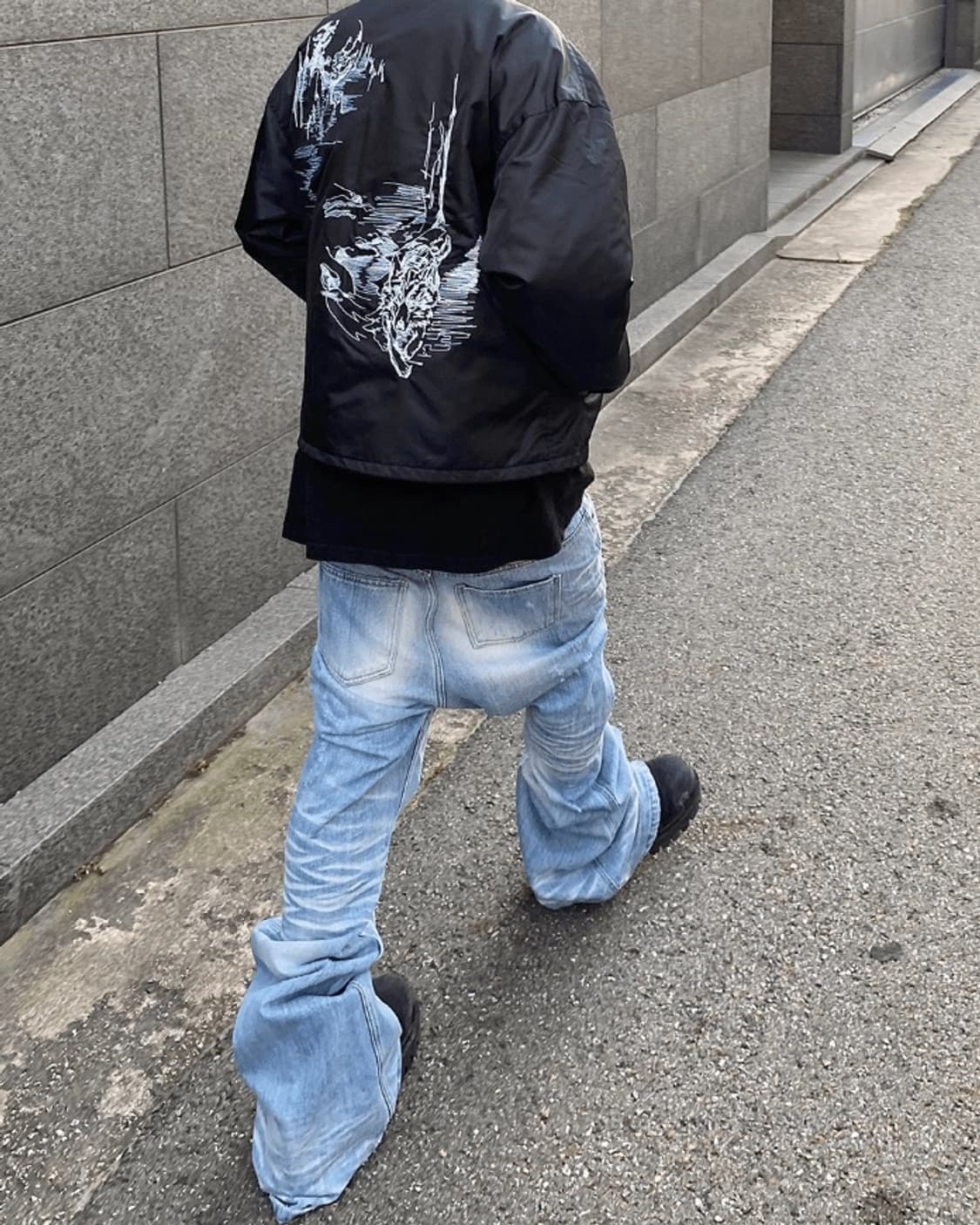 언더마이카 연청 오버 플레어진 텍안뗀 새제품 상품이미지8