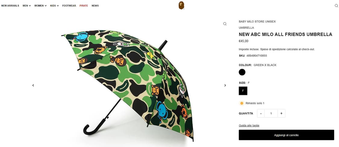 베이프 뉴 ABC 마일로 올 프렌즈 우산 그린 상품이미지5