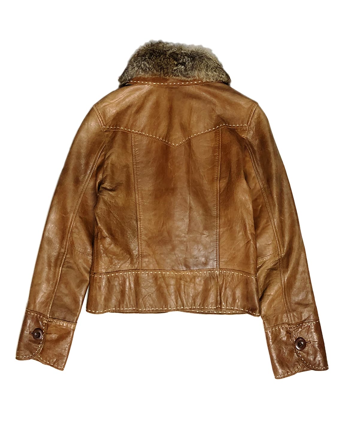 Vintage 브라운 스티치 양가죽 자켓 상품이미지2