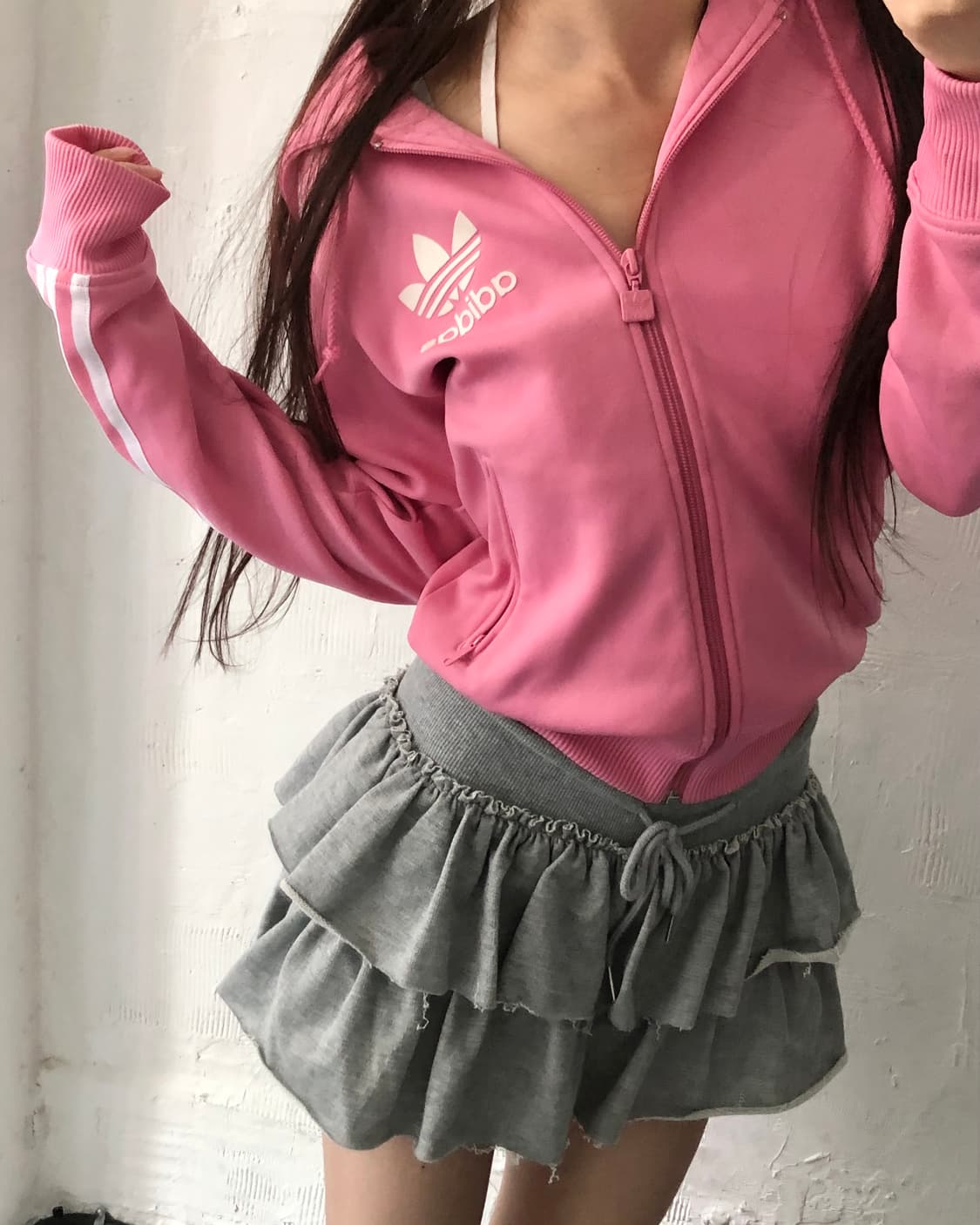 Adidas 아디다스 딸기우유 컬러 후디드 트랙탑 상품이미지1