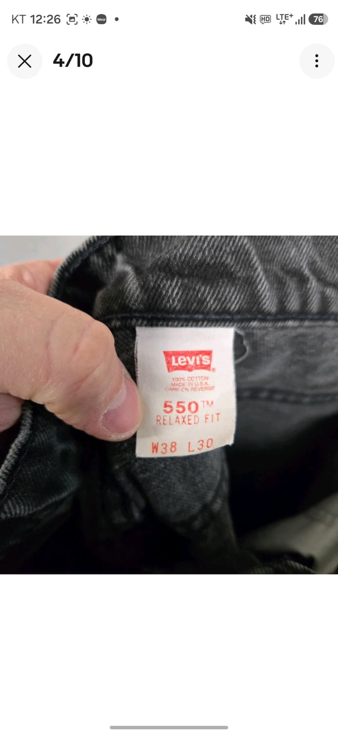 [USA제/오렌지탭] 빈티지 리바이스 550 릴랙스핏 블랙 (W38L30 상품이미지4