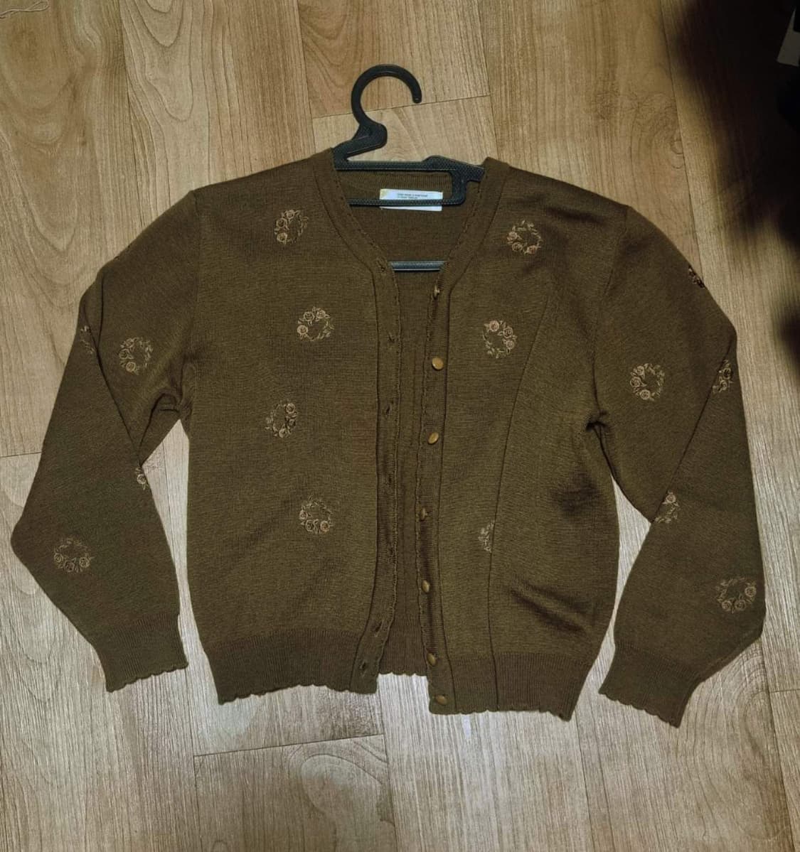 빈티지 플라워 자수 가디건 브라운 모리걸 상품이미지1