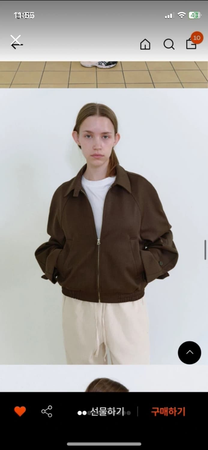 포저 울 해링턴 자켓 브라운 상품이미지1