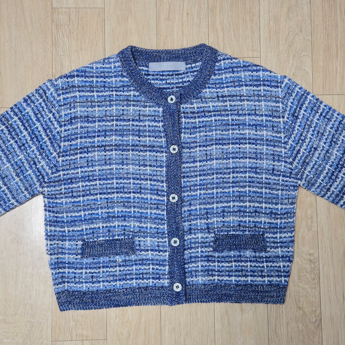 M) 에잇세컨즈 블루 트위드 가디건 상품이미지3