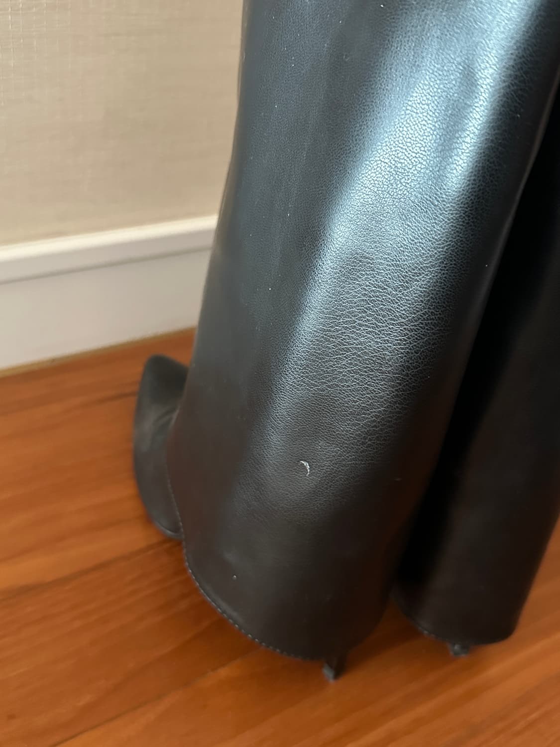 leather fold over long boots UK4 상품이미지5