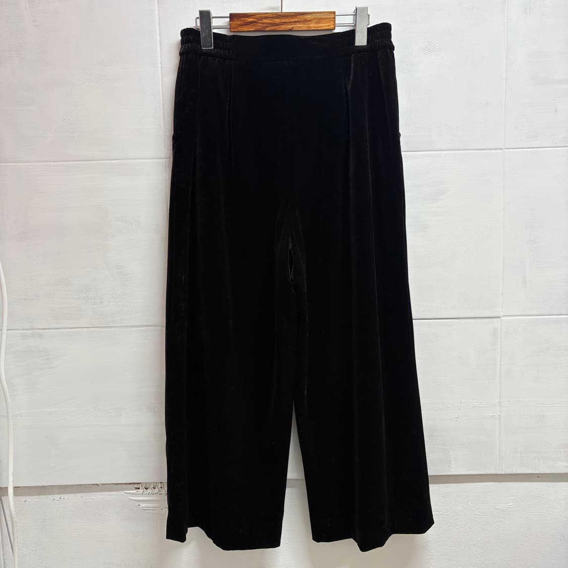 블랙 벨벳 와이드 팬츠 (JPN) 상품이미지3