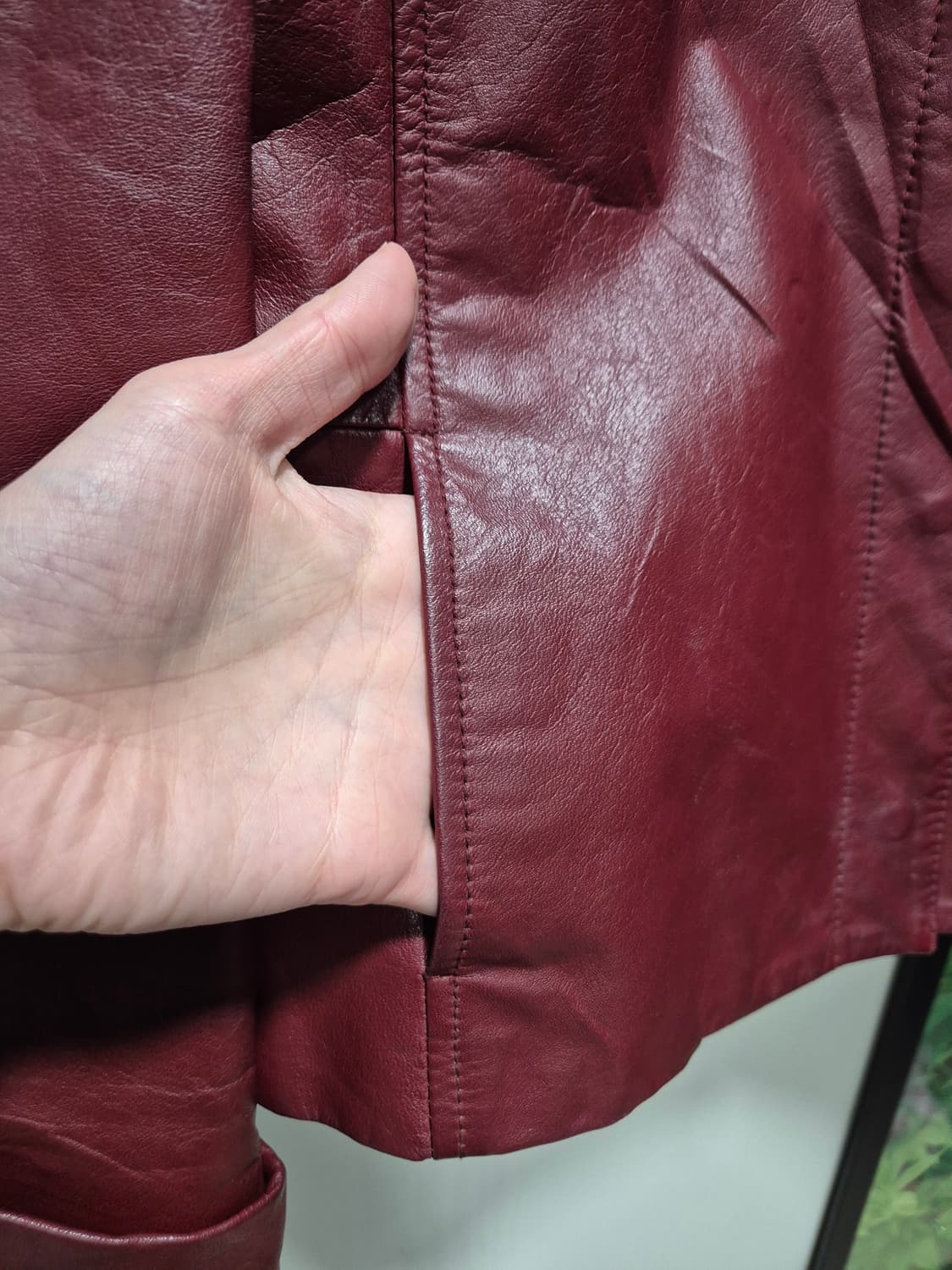GEORGES RECH 소가죽 빈티지자켓 버건디 상품이미지5