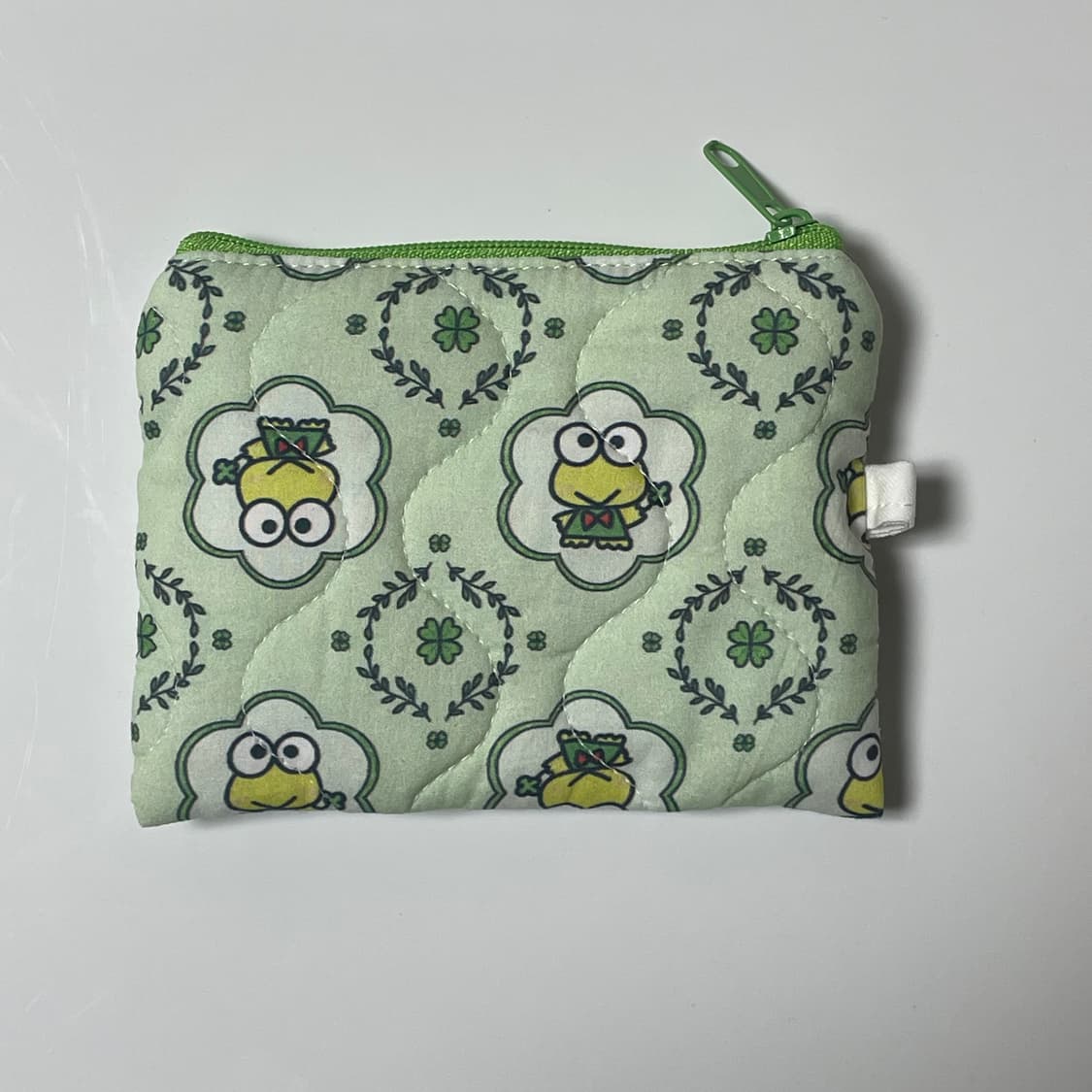 [ 핸드메이드 ] 케로피 클로버 자체제작 원단 미니 지퍼 카드지갑 상품이미지1