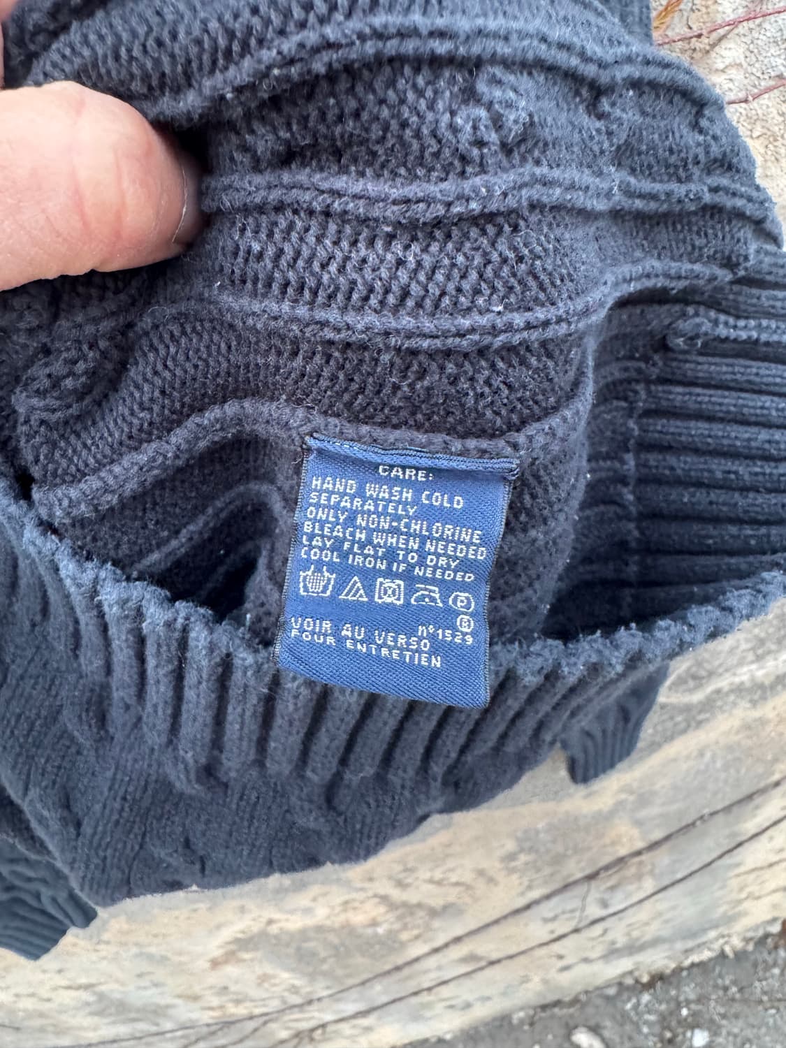 폴로 랄프로렌 빈티지 우먼 꽈배기 브이넥 코튼 니트 블랙 s 상품이미지4