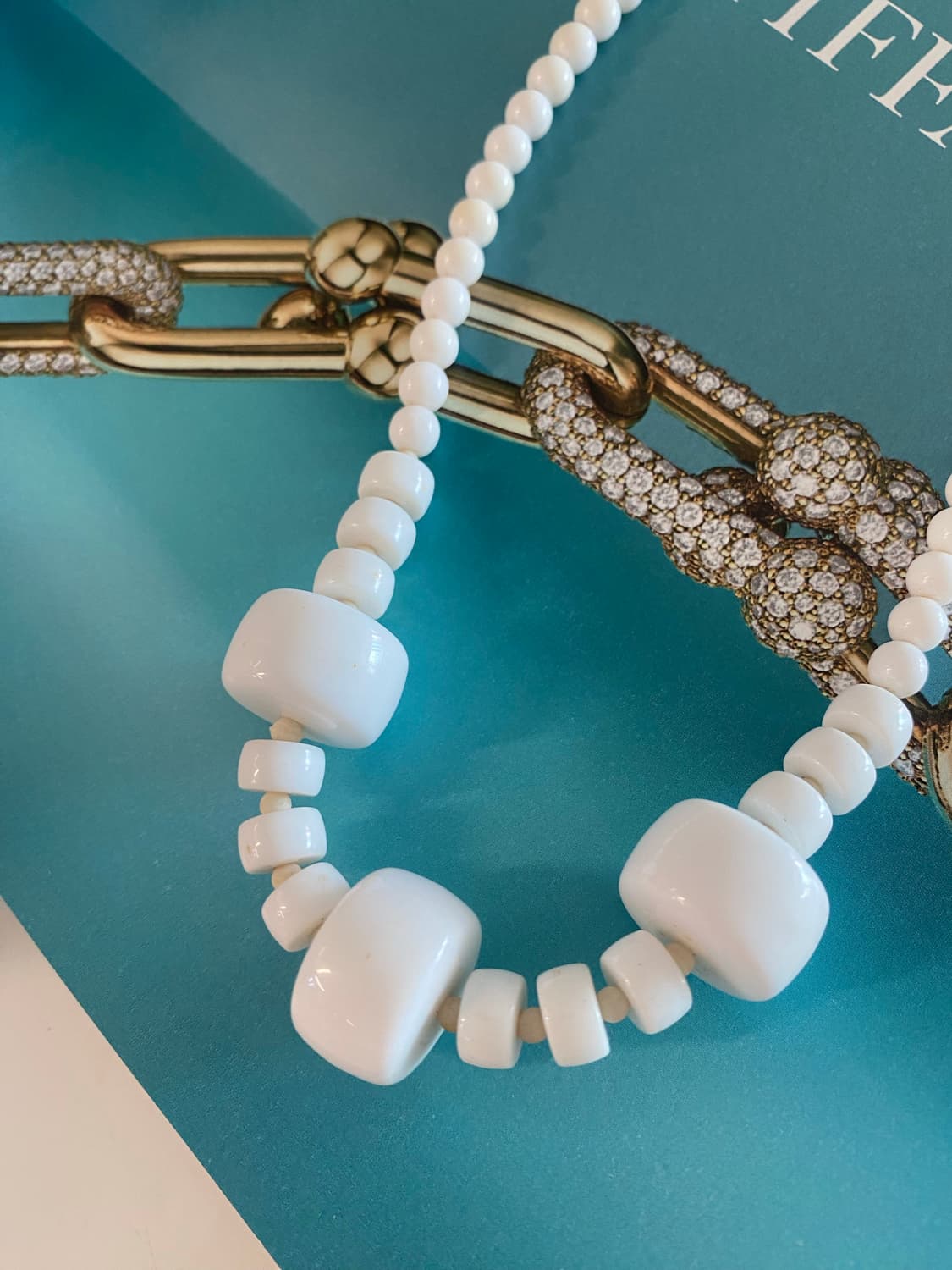 빈티지 화이트 비즈 네크리스 목걸이 주얼리 악세사리 상품이미지4