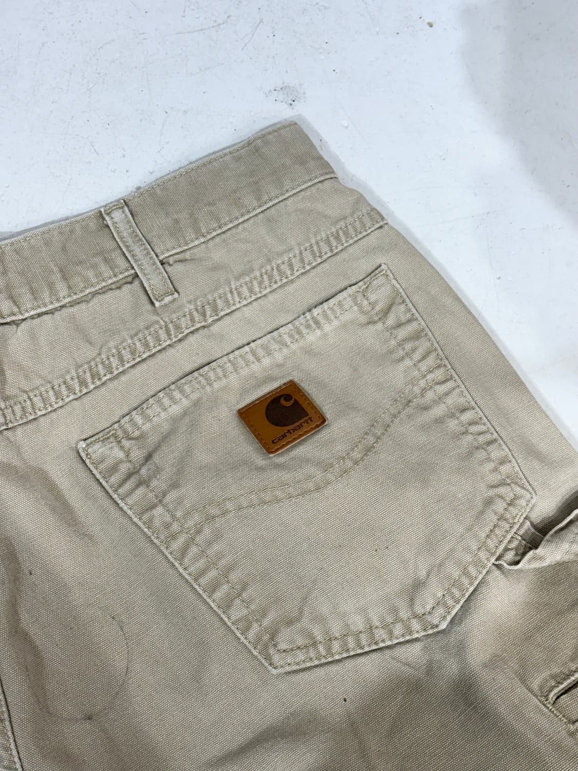 칼하트 b159 베이지 워크 팬츠 가죽탭 와이드 카펜터 바지  상품이미지6