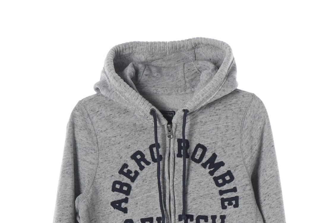아베크롬비 앤 피치 빅로고 기모 후드 집업 그레이 XS 상품이미지3