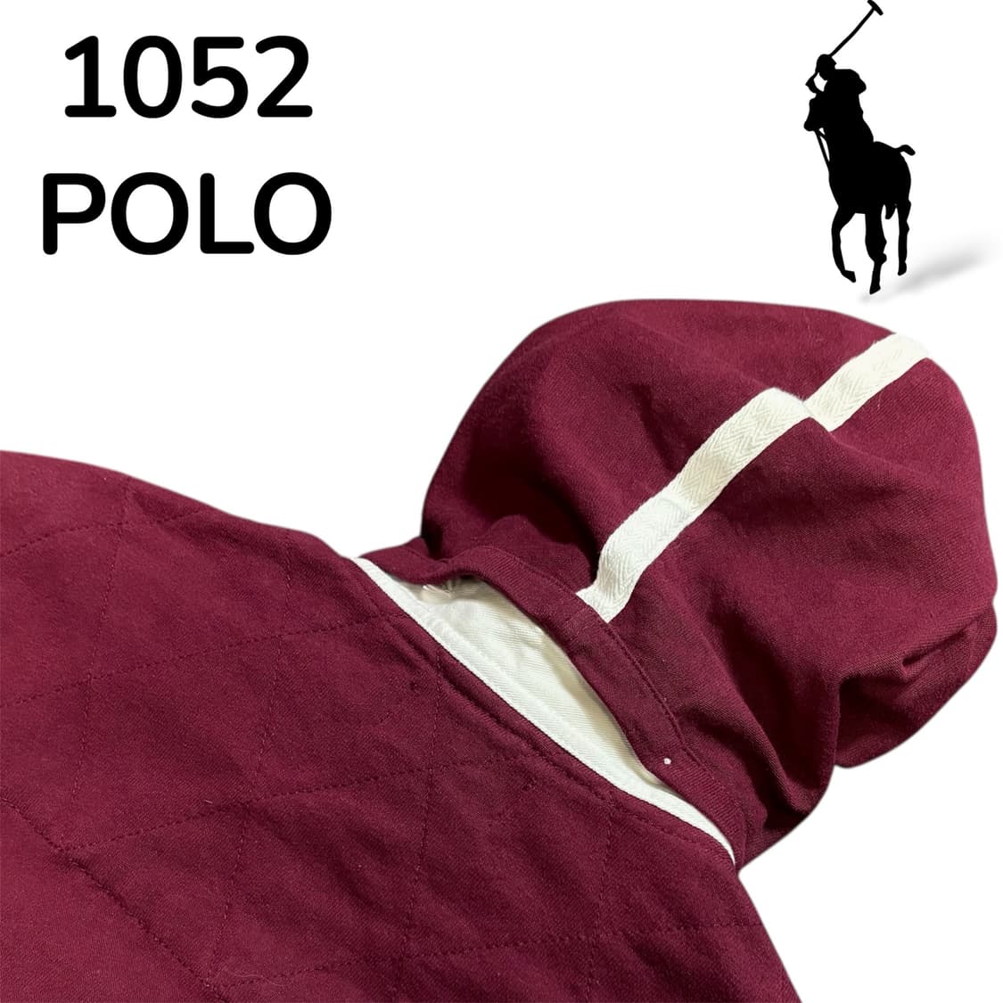 폴로 스몰로고 버건디 후드 M 상품이미지4