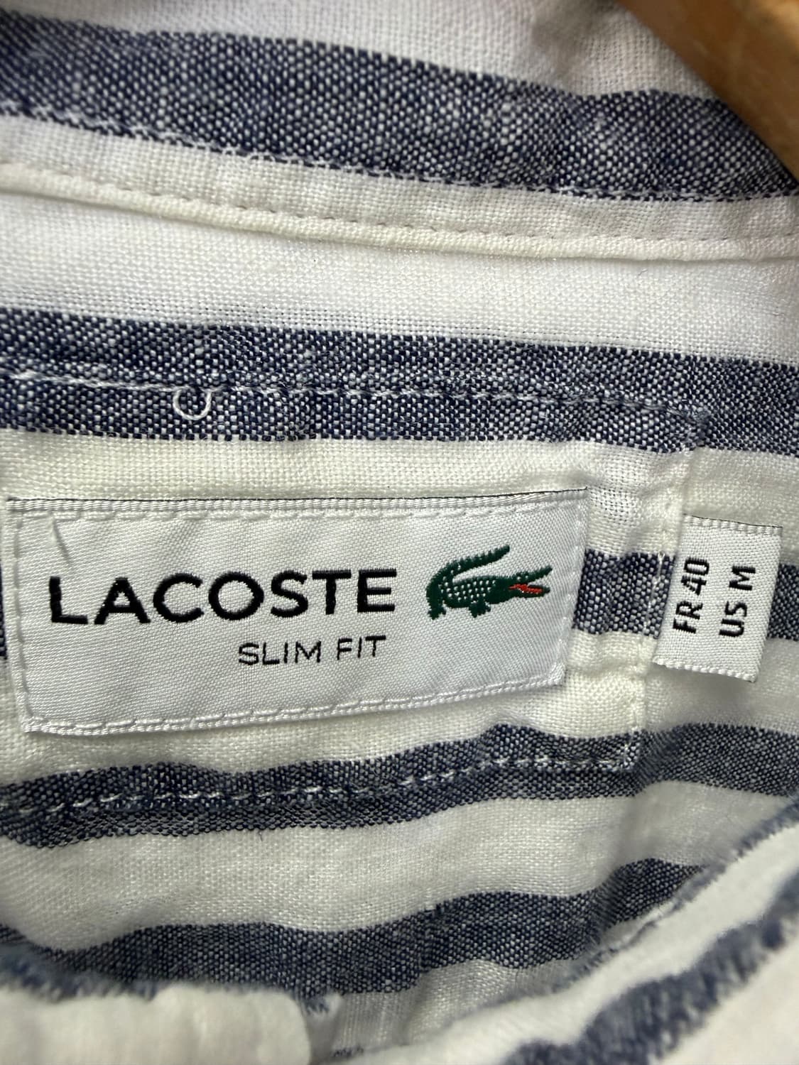 정품) 라코스테 남성 린넨 스트라이프 셔츠 M 상품이미지6