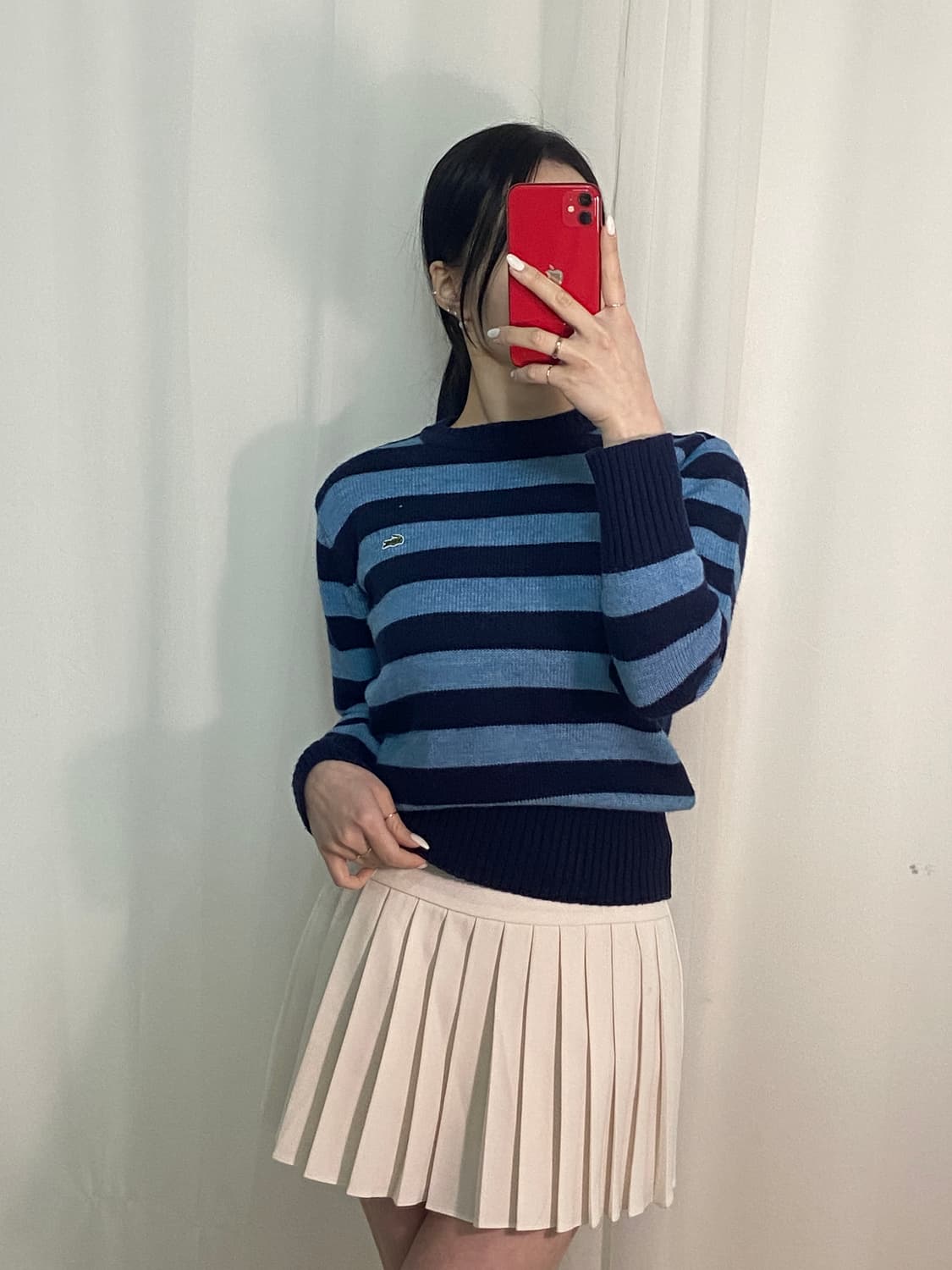 라코스테 스트라이프 와펜 니트 상품이미지1