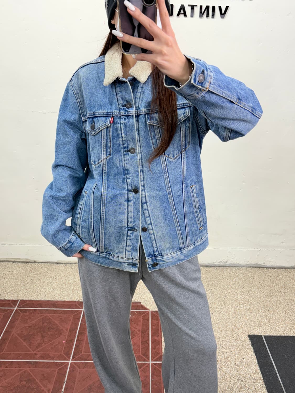 리바이스 양털 트러커 자켓L 상품이미지10