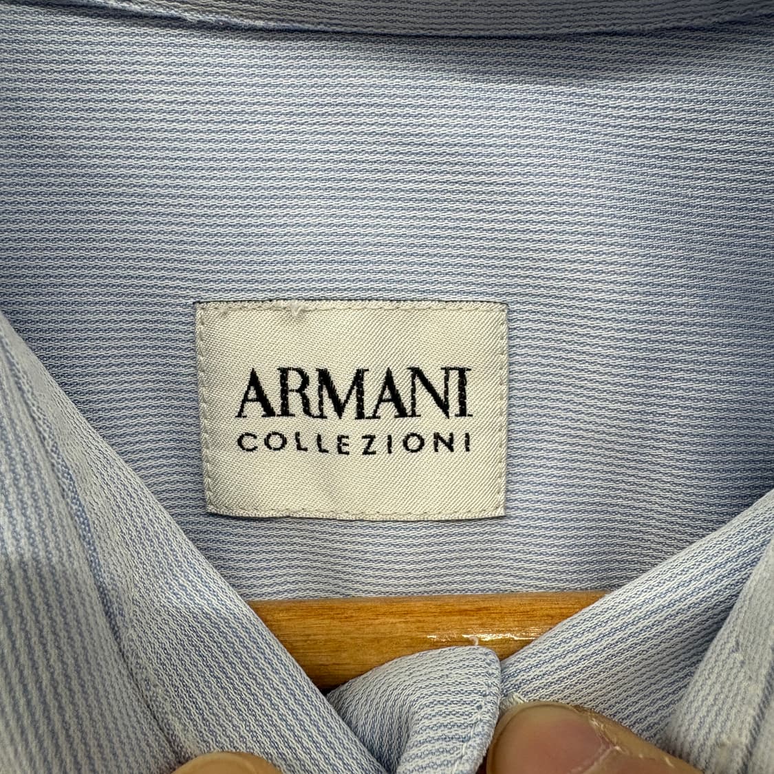 알마니 스트라이프 긴팔 셔츠 하늘색 남성 XL 상품이미지5