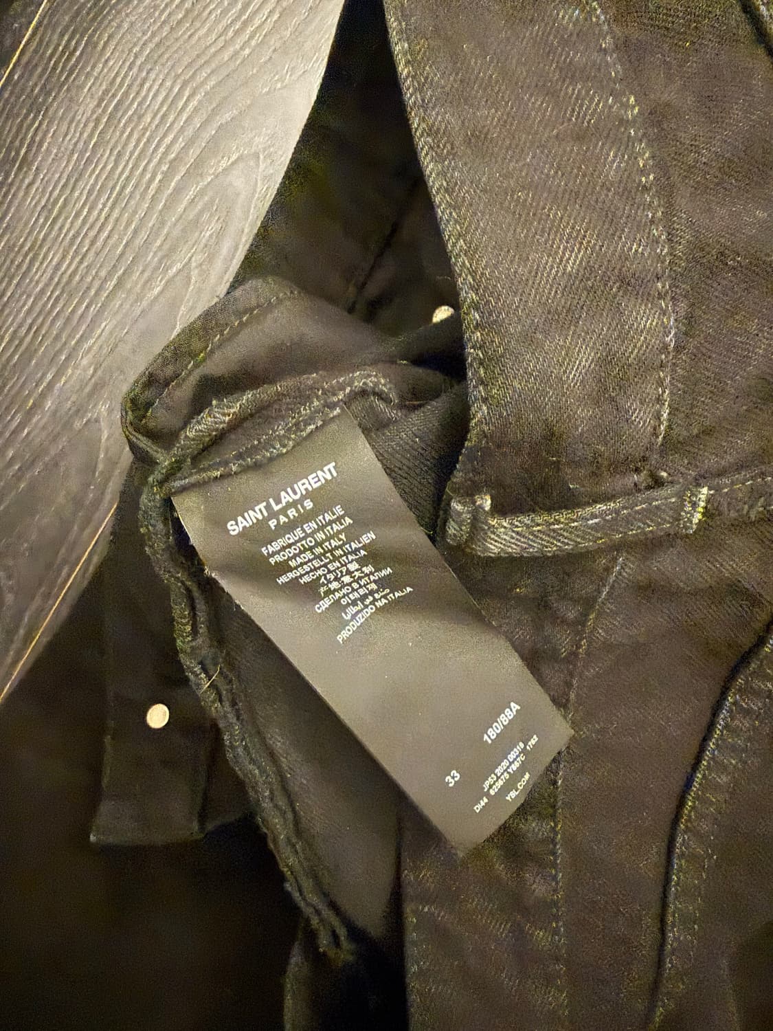 생로랑 스트레이트 핏 블랙 데님 33 상품이미지7