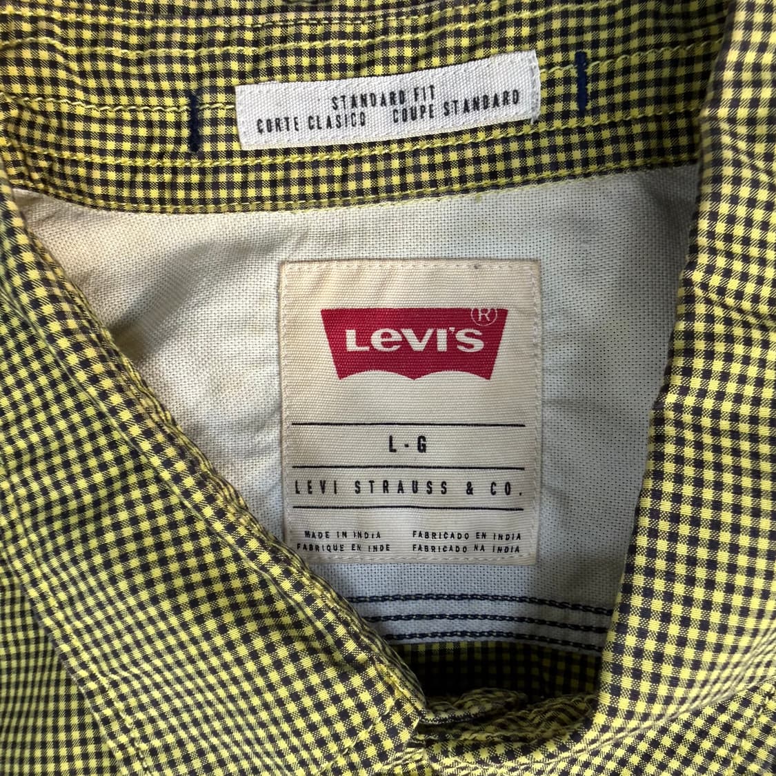 L 리바이스 스탠다드핏 체크 셔츠 0122T1 상품이미지3