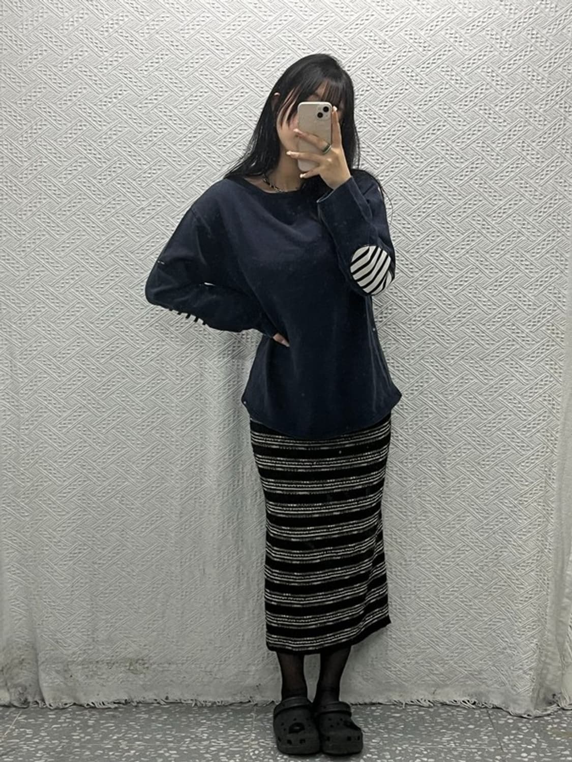 세인트제임스 네이비 엘보 패치 긴팔 티 롱슬리브 L C06417 상품이미지2