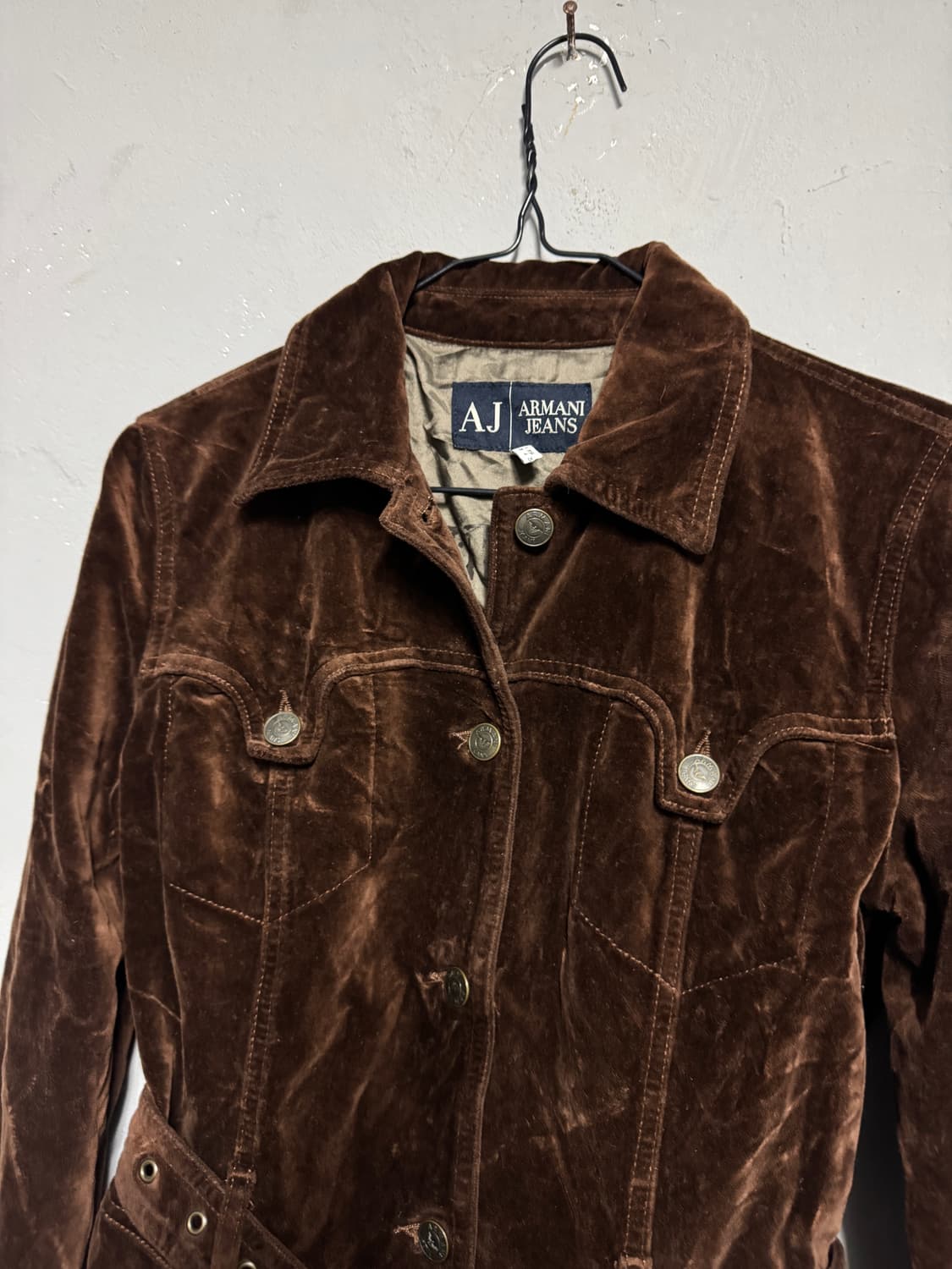 아르마니 진스 벨벳 벨티드 자켓 38 상품이미지3