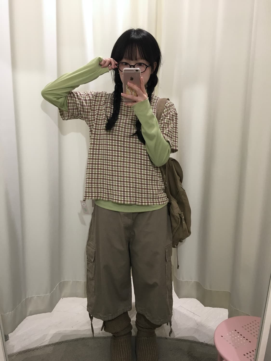 Matcha Plaid Layered Set 상품이미지4
