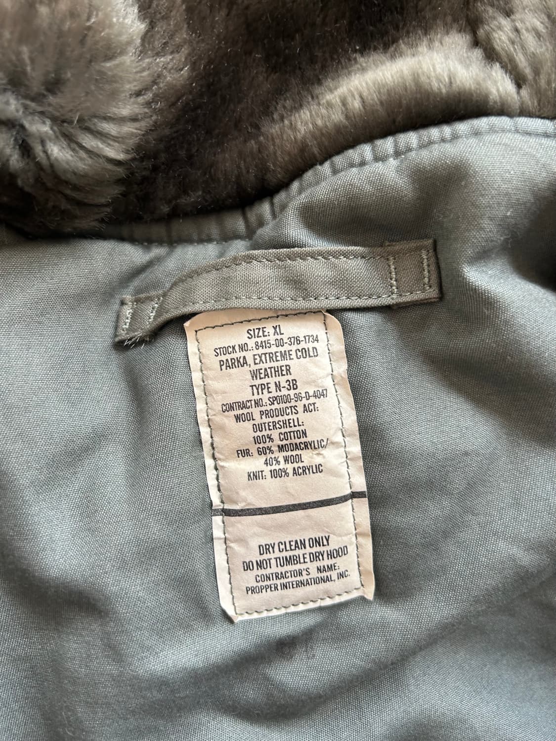 90‘s USAF N3B Parka XLsize 상품이미지4