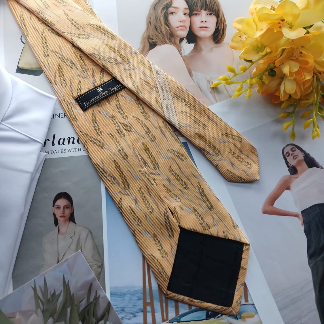 에르메네질도 제냐 실크 베이지 넥타이 9.5cm A등급 A18541
 상품이미지3