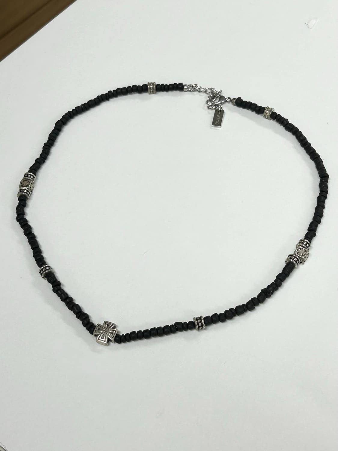 ETCE CROSS BEADS NECKLACE (BLACK) 상품이미지3