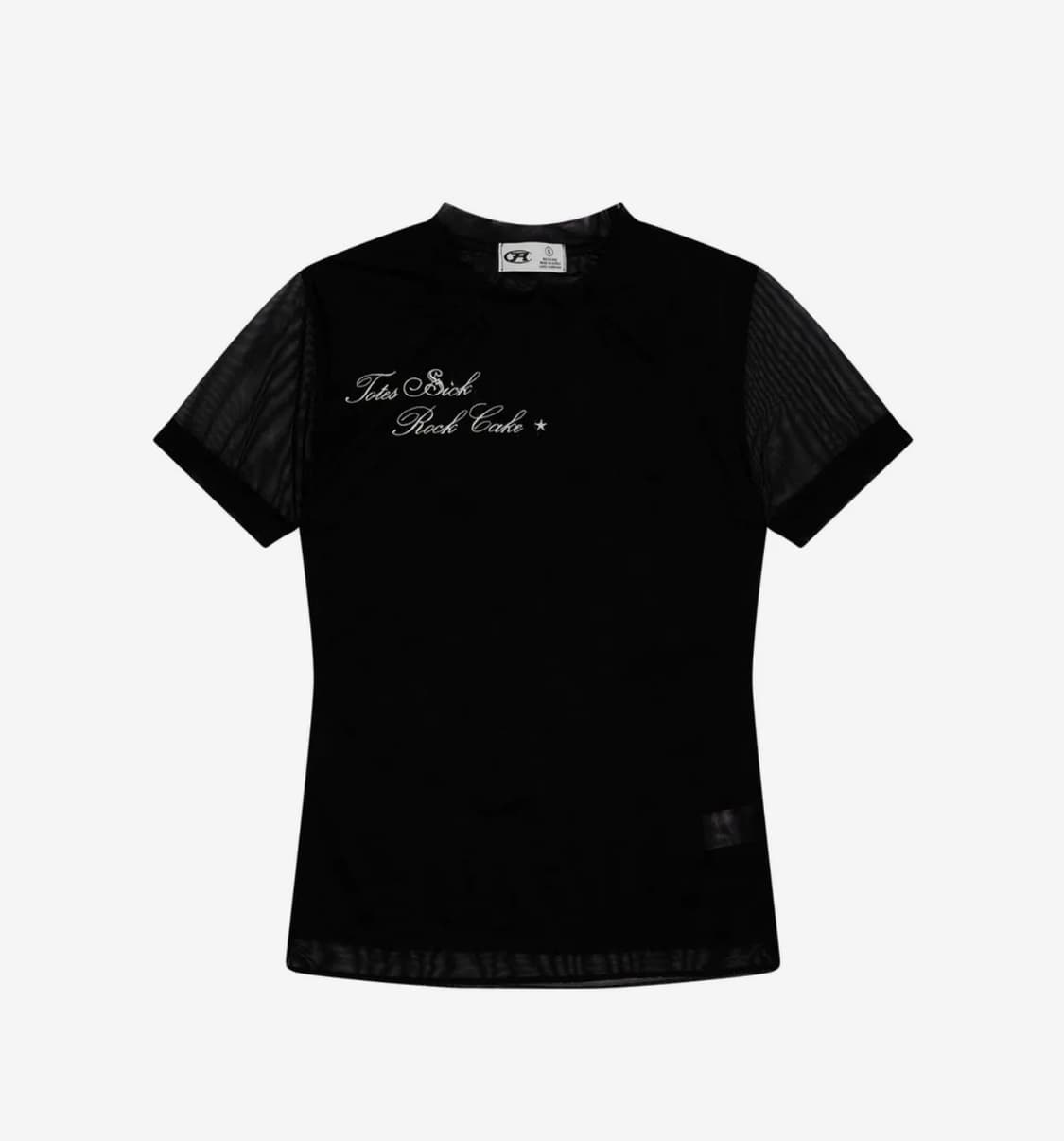 락케이크 Script Mesh Crop Top 시스루 매쉬탑 상품이미지1