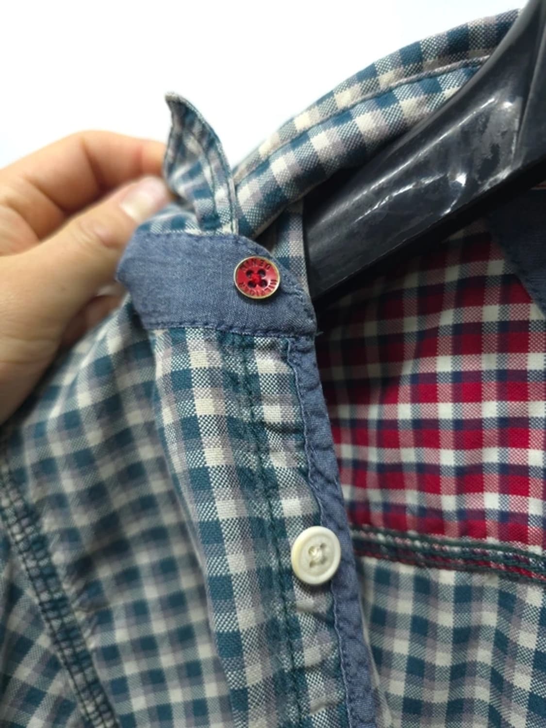 힐피거데님 남성 블루 그레이 체크패턴 캐주얼셔츠 (95~100) 상품이미지7