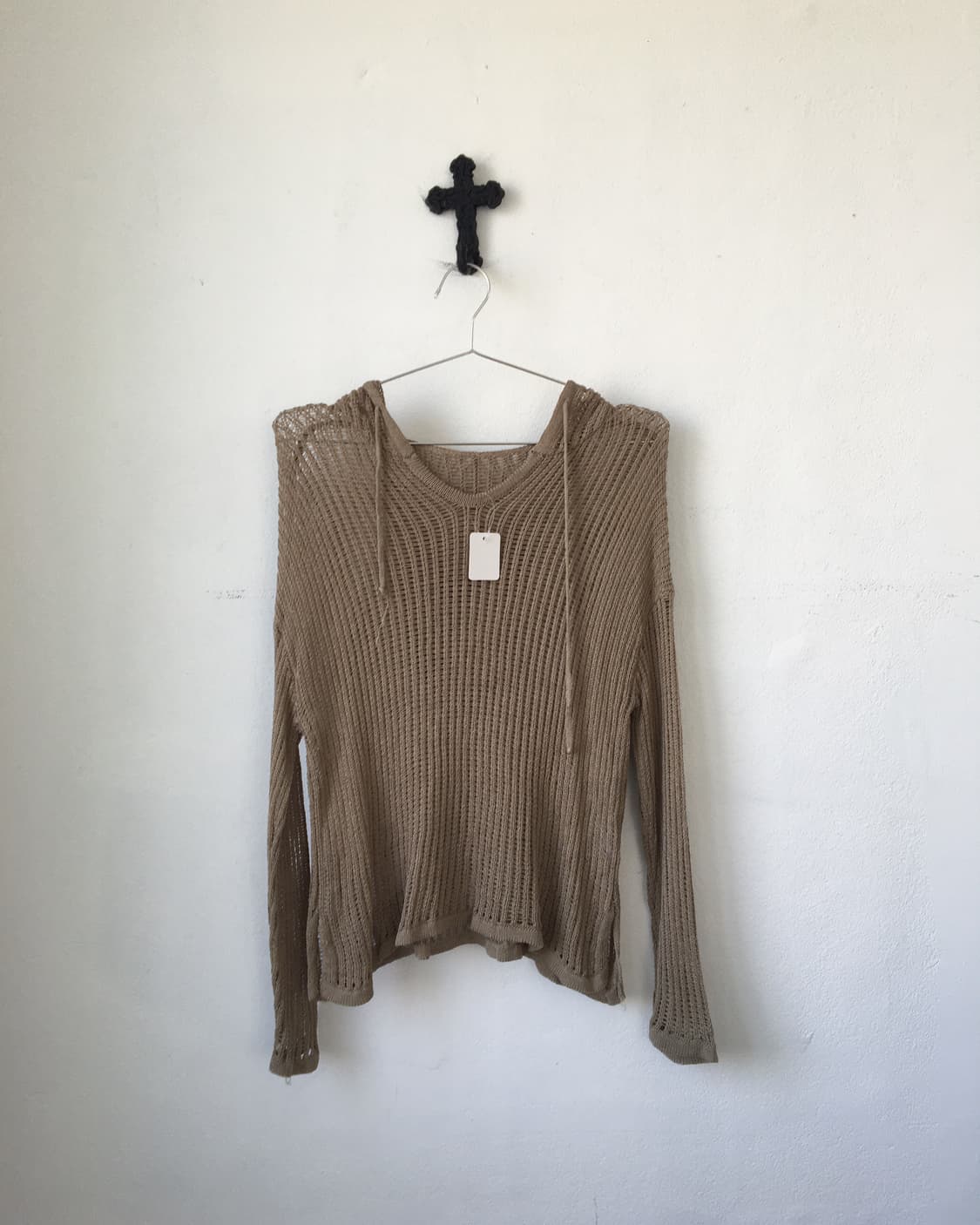 Khaki brown net hood 상품이미지1