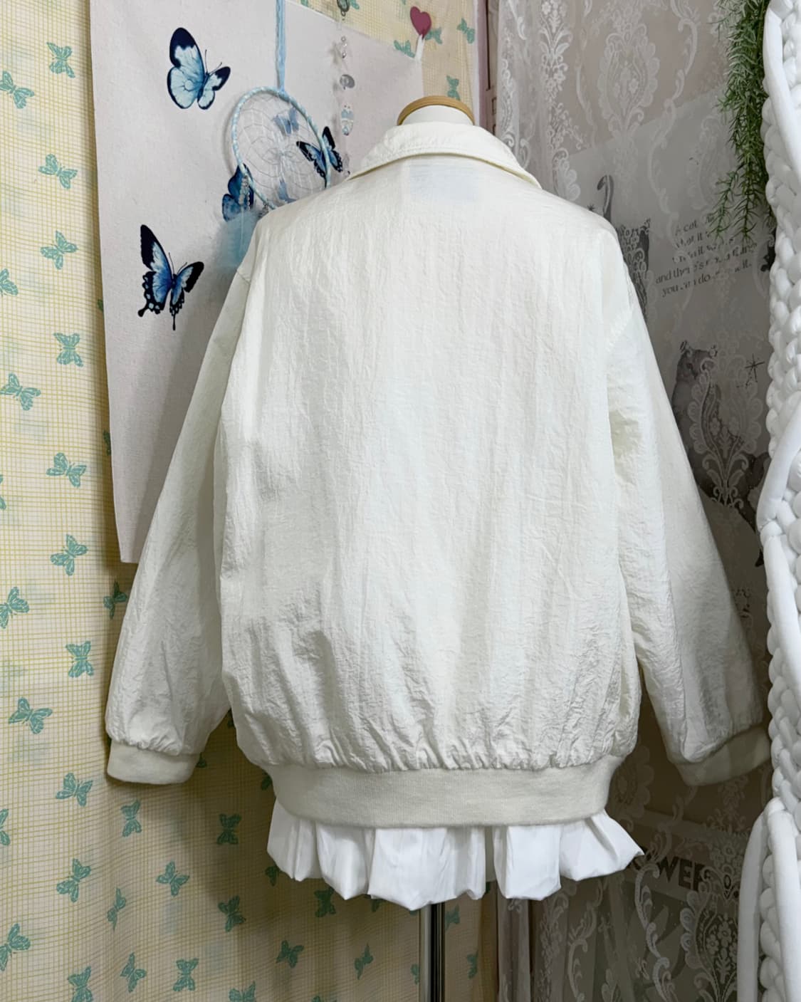 아이보리 오버핏 봄버 자켓 상품이미지3