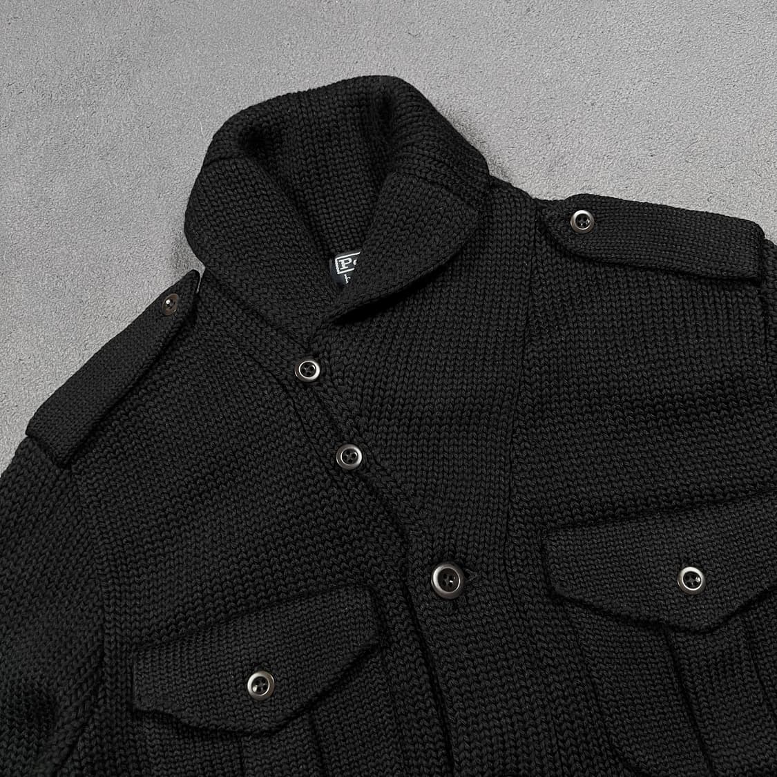 폴로 밀리터리 숄카라 헤비울 가디건 상품이미지3